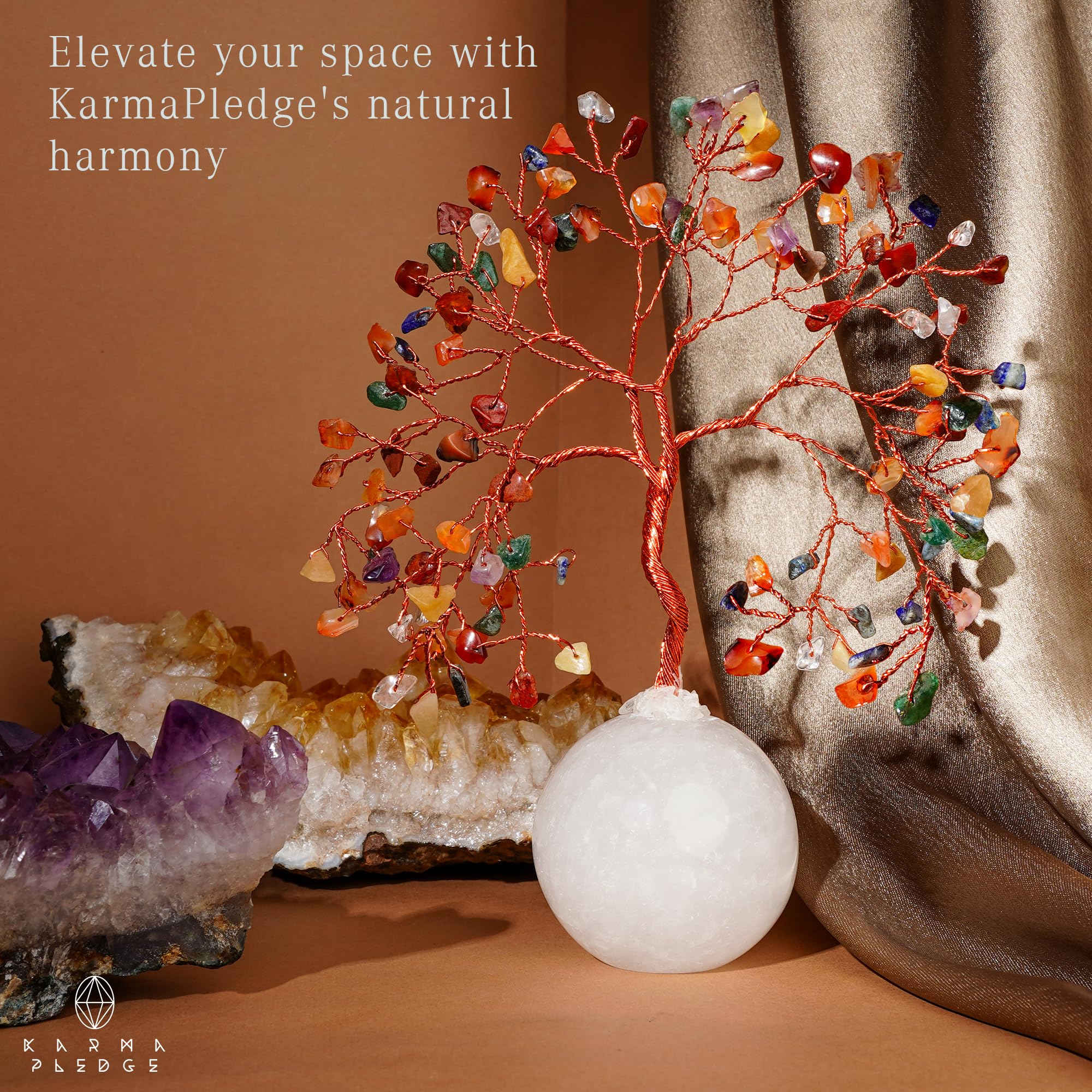 KARMAPLEDGE conjunto de 7 piedras chakra, guía visual para meditaciones.