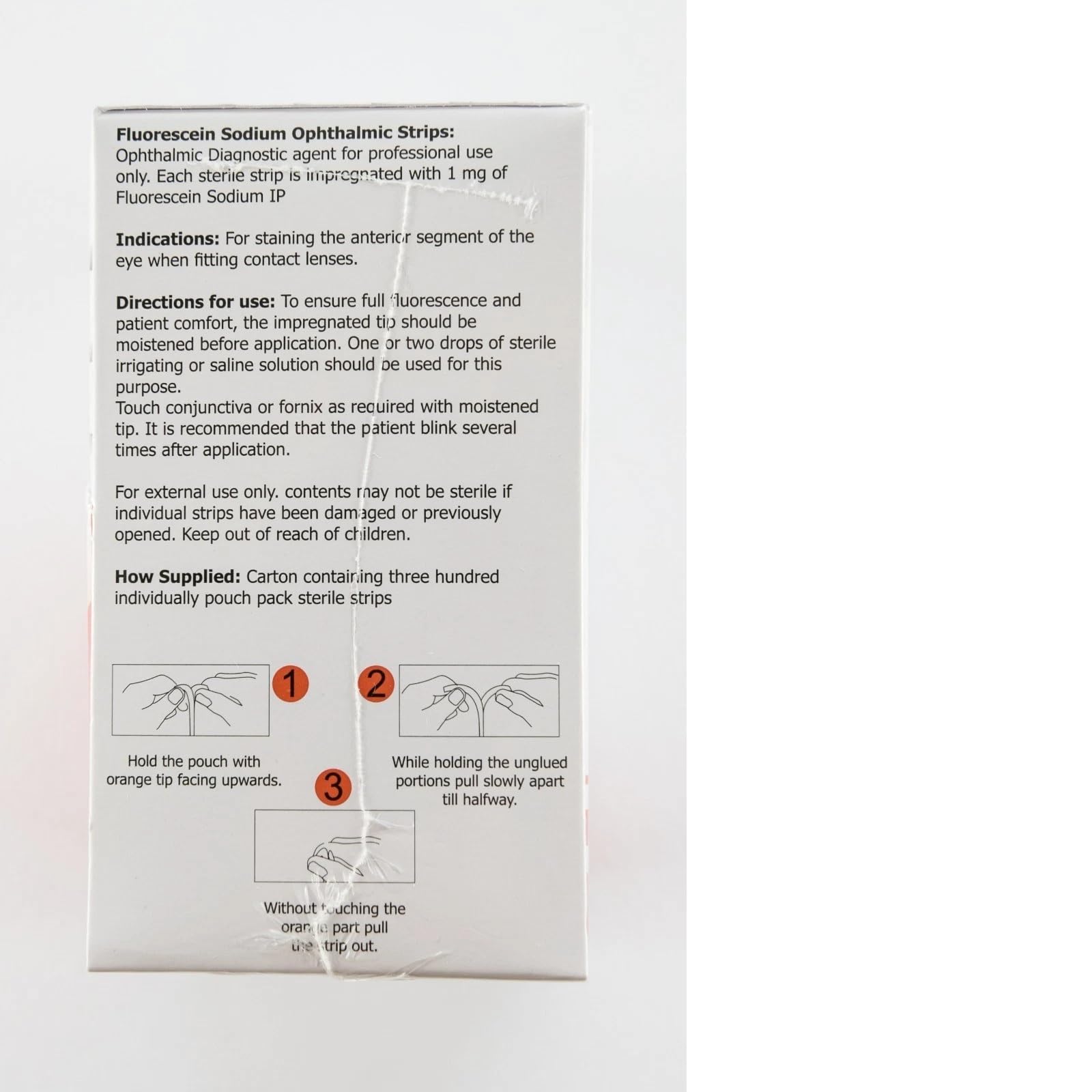 KASHSURG Fluo Touch Strip 1.0 mg, dosificación estable para exámenes oculares.