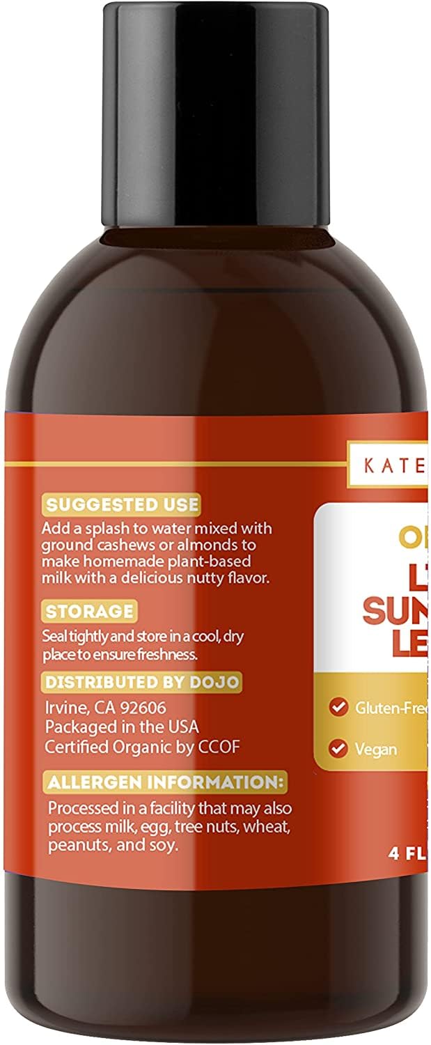 Etiqueta orgánica Kate Naturals Lecitina, opción vegana sin gluten para cocinar
