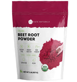 Kate Naturals polvo de remolacha orgánico para bebidas, color natural y nutrientes.
