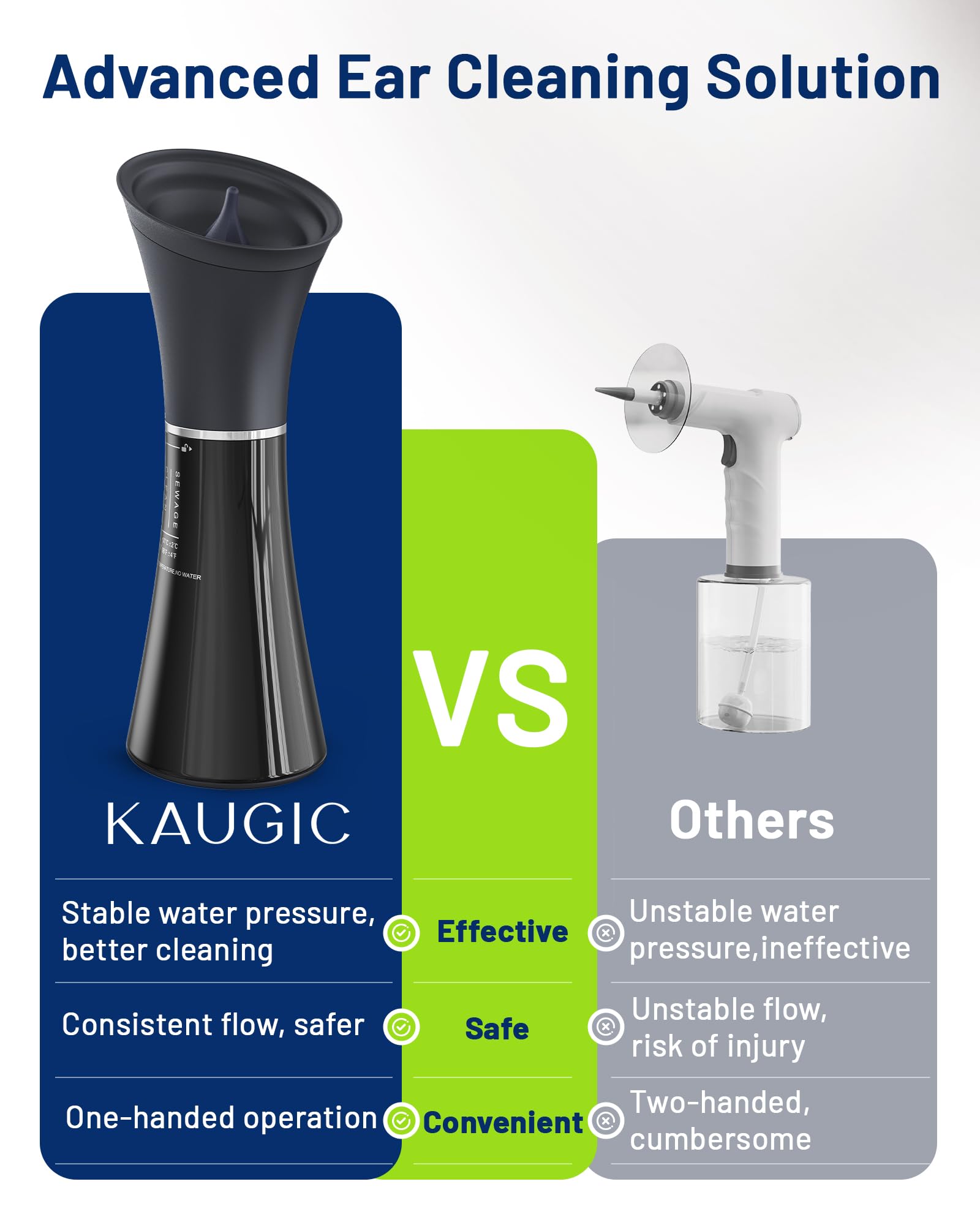 KAUGIC con protección IPX7 para limpieza segura en la ducha