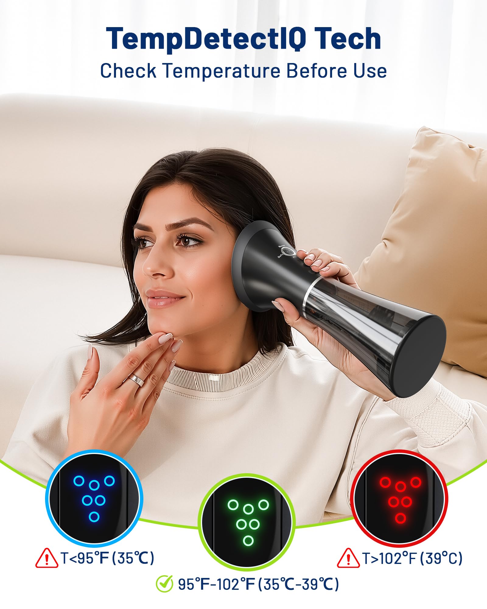 KAUGIC IPX7 resistente al agua para ducha y limpieza.