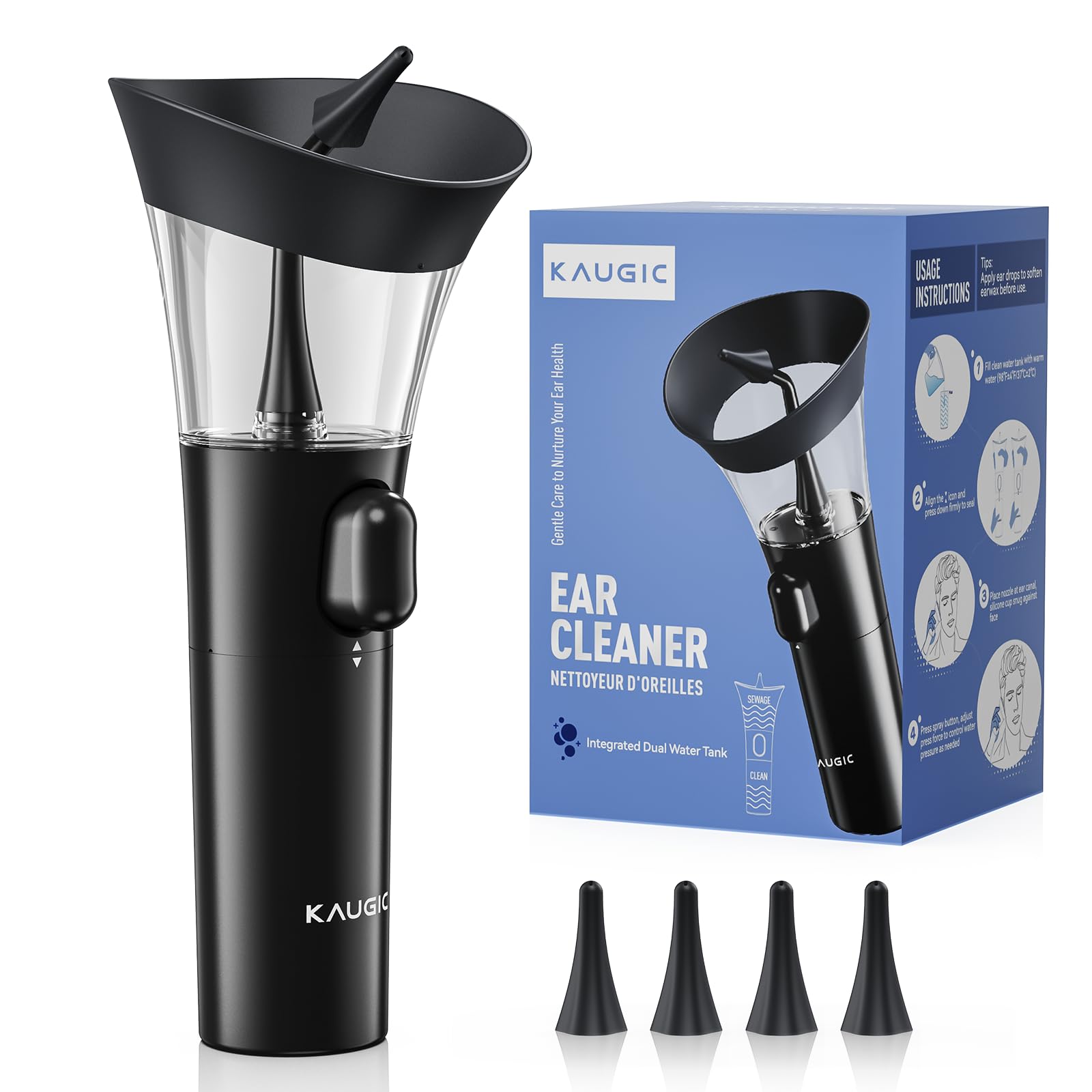 KAUGIC limpiador de oídos, manejo manual ergonómico para control cómodo.
