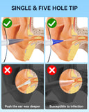 KAUGIC: presión-ajustable-4-niveles para adaptar la limpieza a cada oído