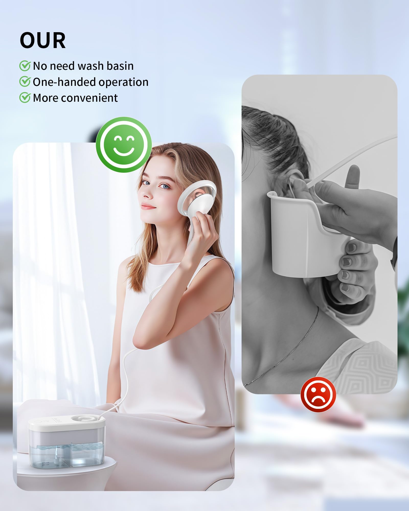 KAUGIC tanque de agua de 400 ml para limpieza continua sin interrupciones.
