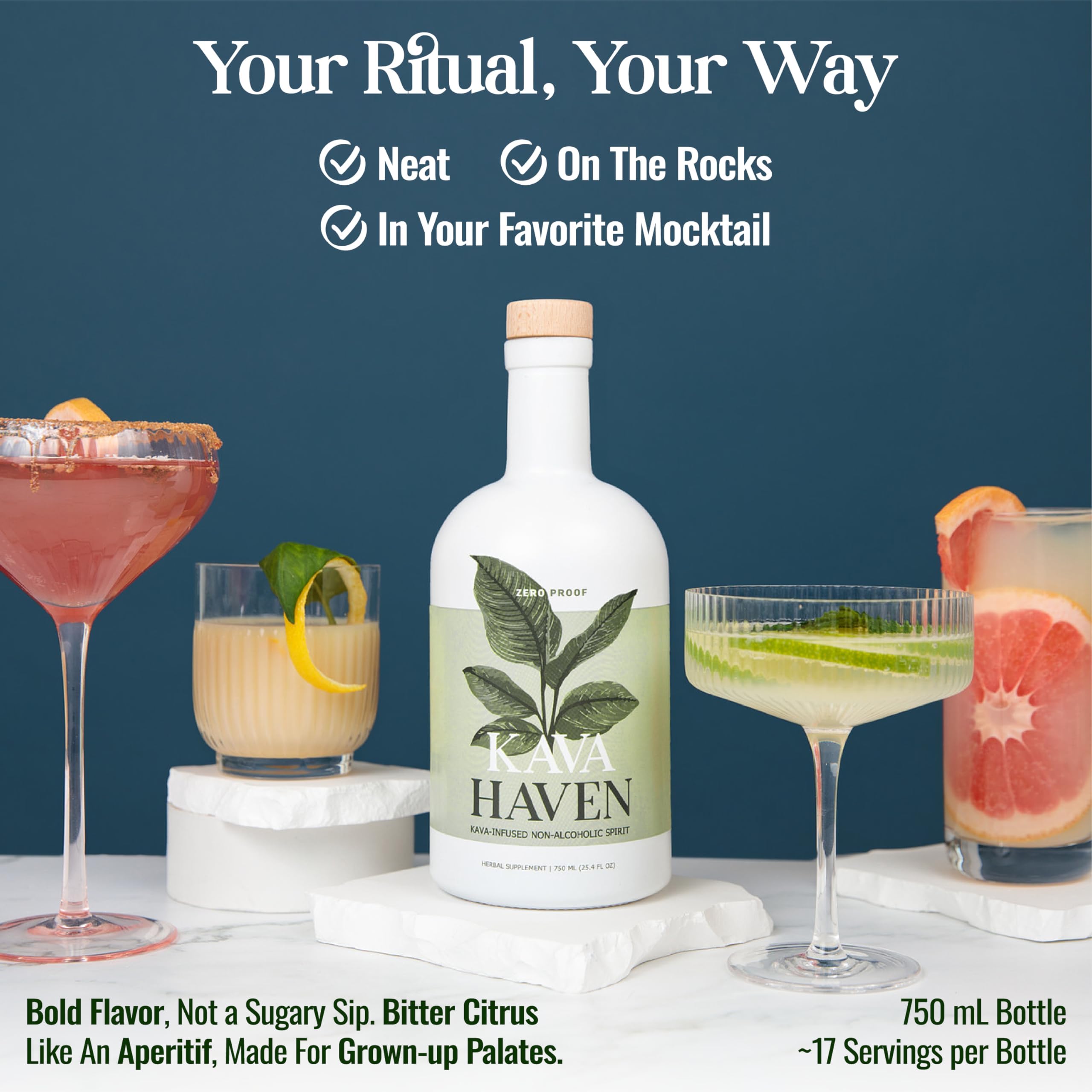 Kava Haven cocteles preparados con limón y jengibre.