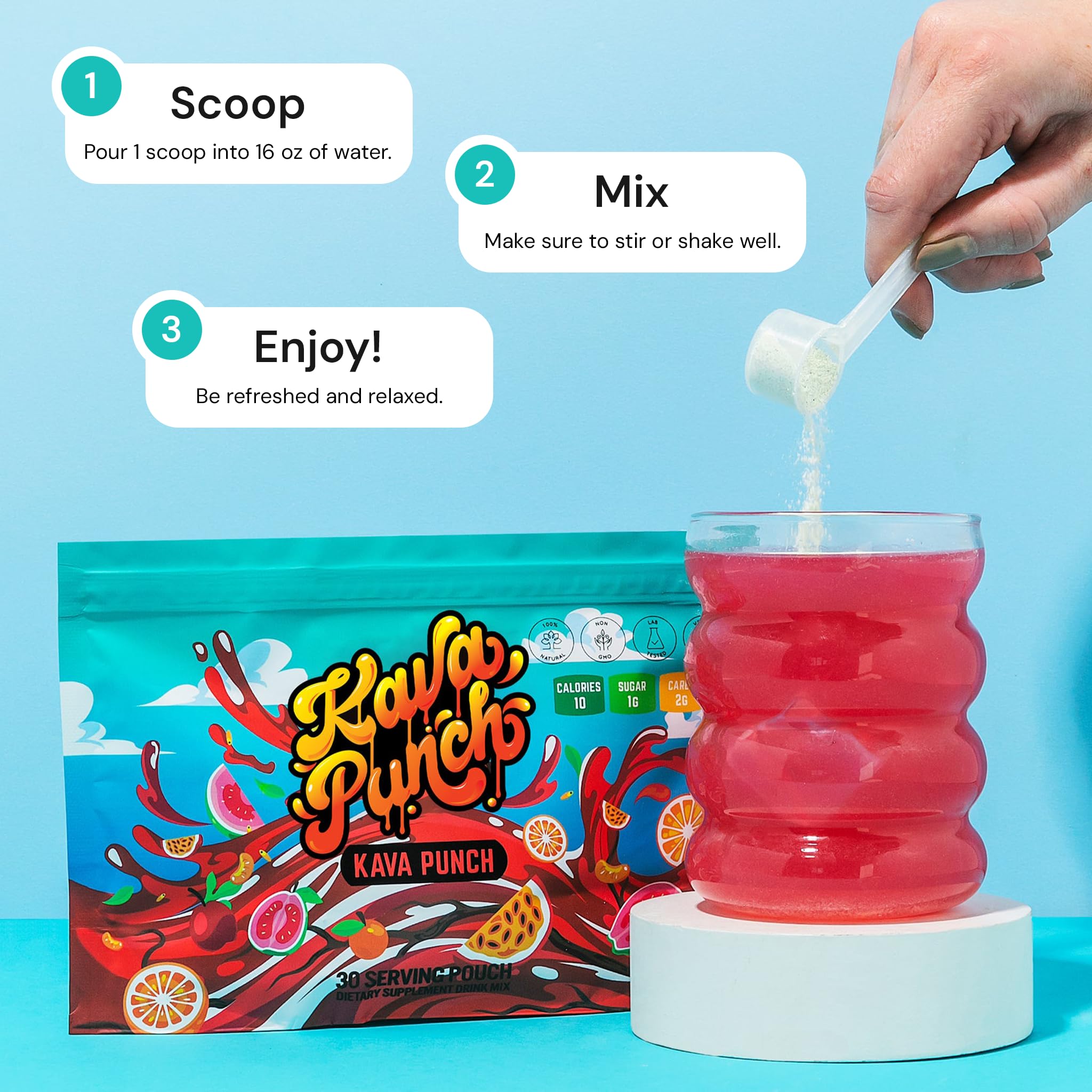 KAVA PUNCH ambiente social, ideal para mocktails sin alcohol.