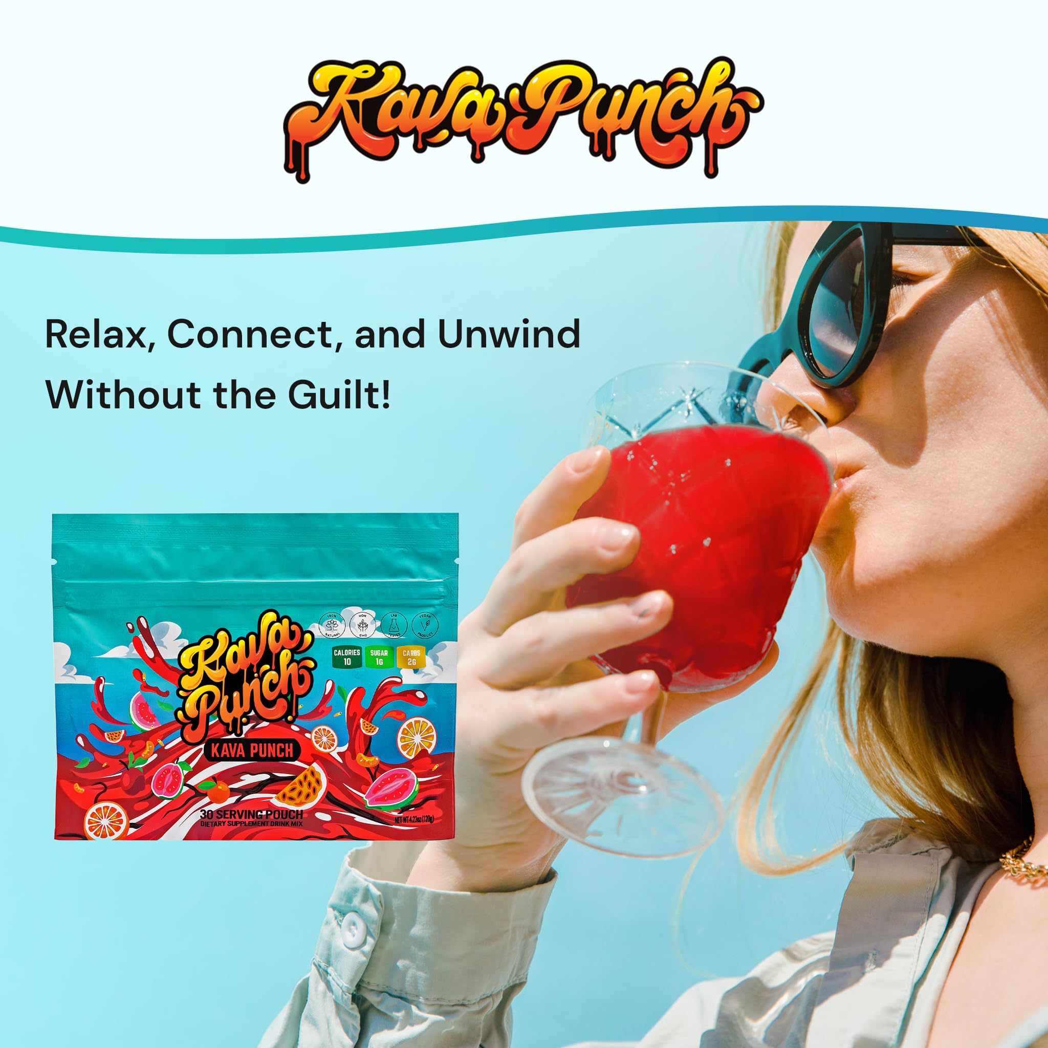 KAVA PUNCH momento de relajación sin alcohol, ideal para terminar el día.
