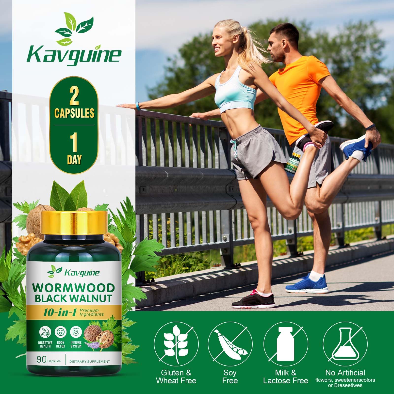 Empaque Kavguine compacto para guardar y transportar fácilmente.