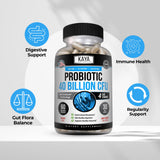 Kaya Naturals Probiotico 40milmillones CFU para hombres, apoyo digestivo.