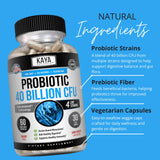 Kaya Naturals Probiotico 40milmillones CFU refuerza inmunidad de forma natural.