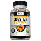 Kaya Naturals Digestive Enzymes envase en primer plano, posible apoyo digestivo diario