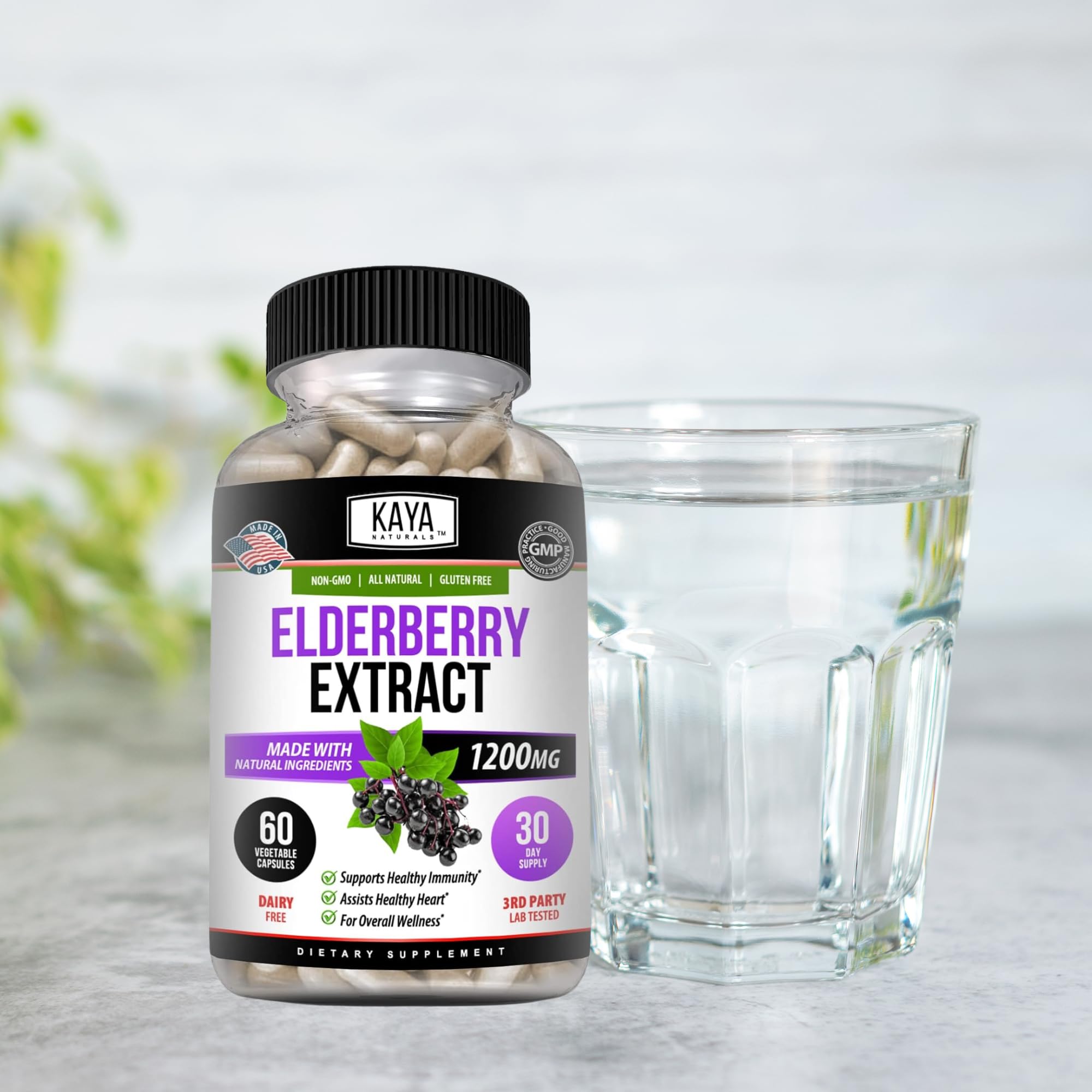 Kaya Naturals Elderberry, dosis recomendadas para uso anual.