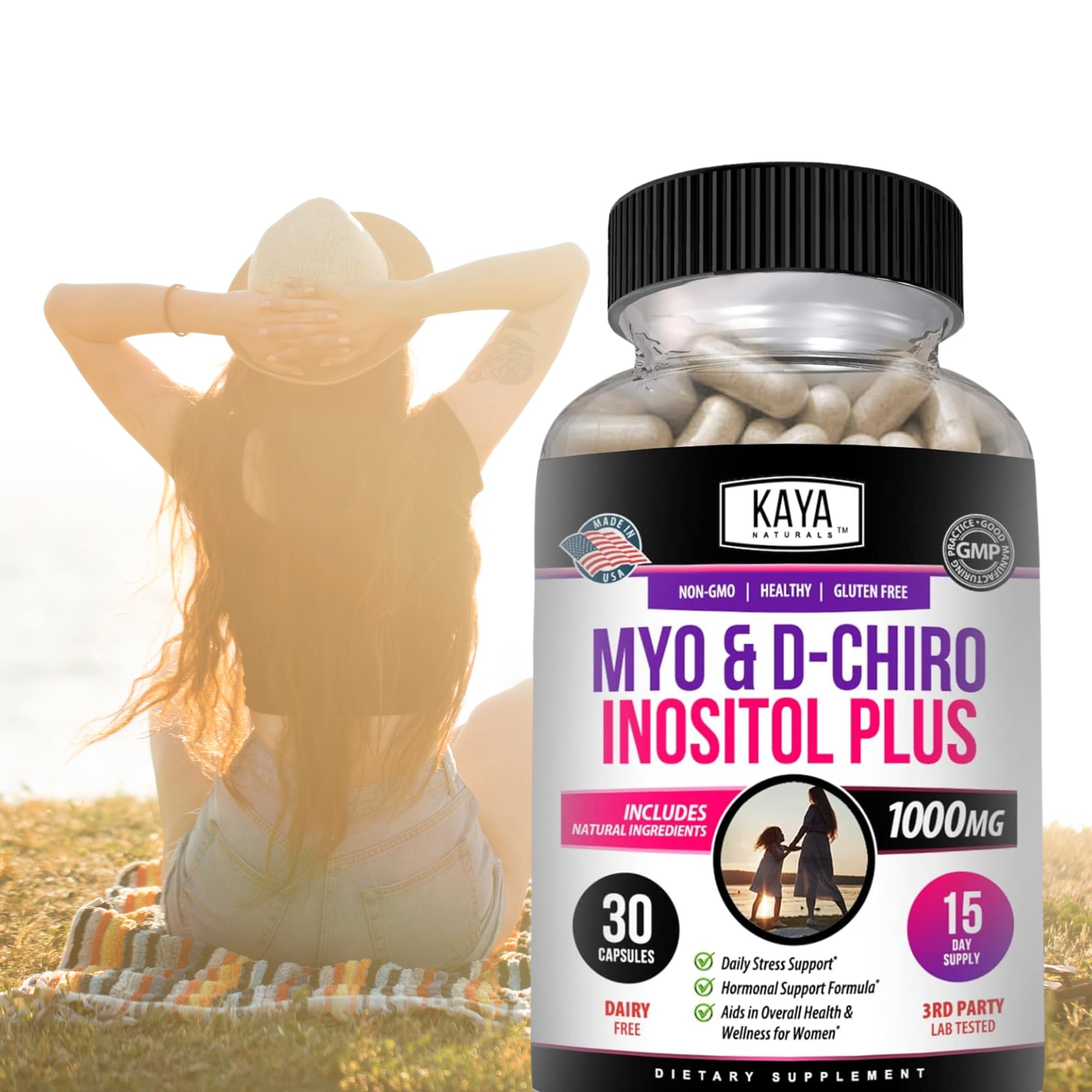 Kaya Naturals envase resistente mantiene las cápsulas seguras.