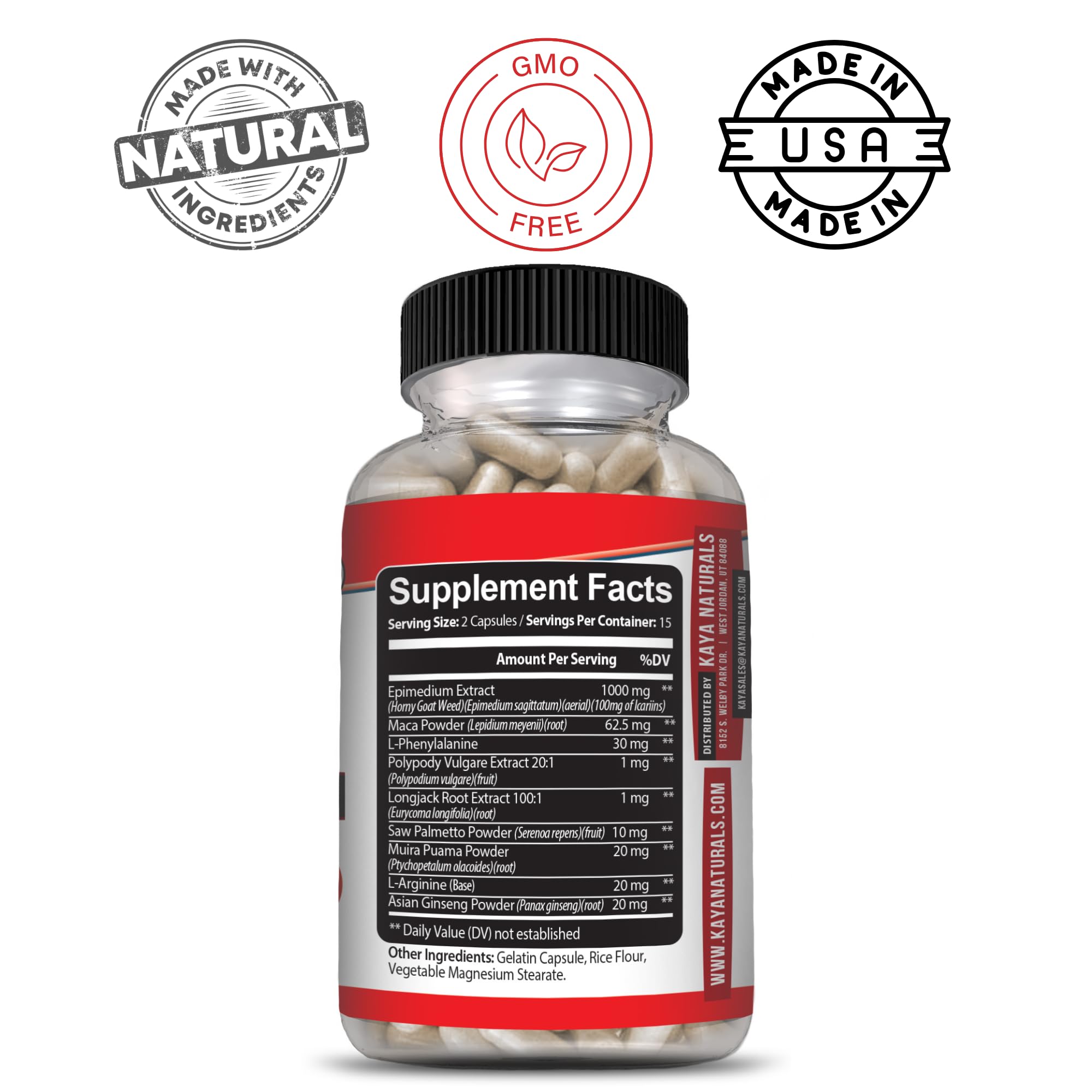 Kaya Naturals maca potente para energía diaria