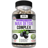 Kaya Naturals Max Detox polvo de psyllium para apoyo digestivo diario.
