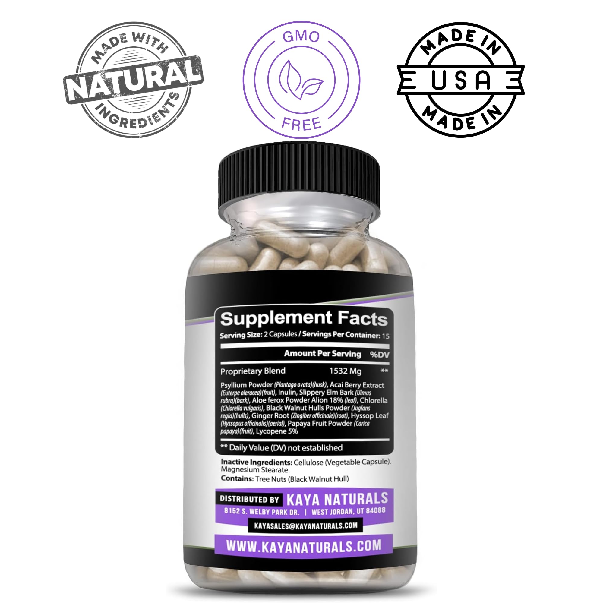 Kaya Naturals Max Detox raíz de jengibre para comodidad digestiva.