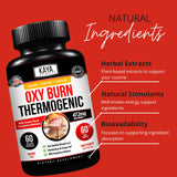 Kaya Naturals Oxy Burn bote abierto muestra cápsulas listas para la rutina