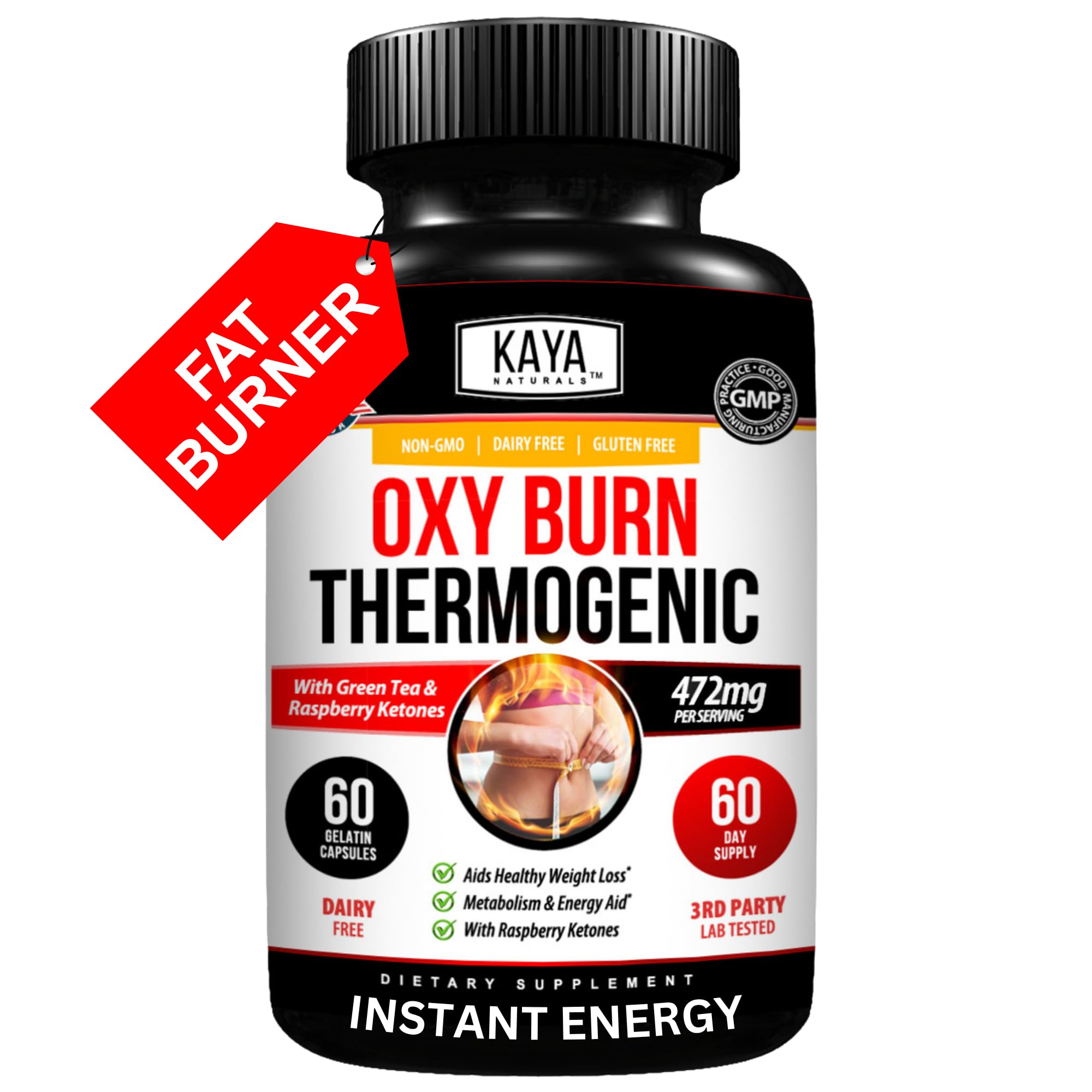 Kaya Naturals Oxy Burn bote frente favorece energía diaria y control del apetito