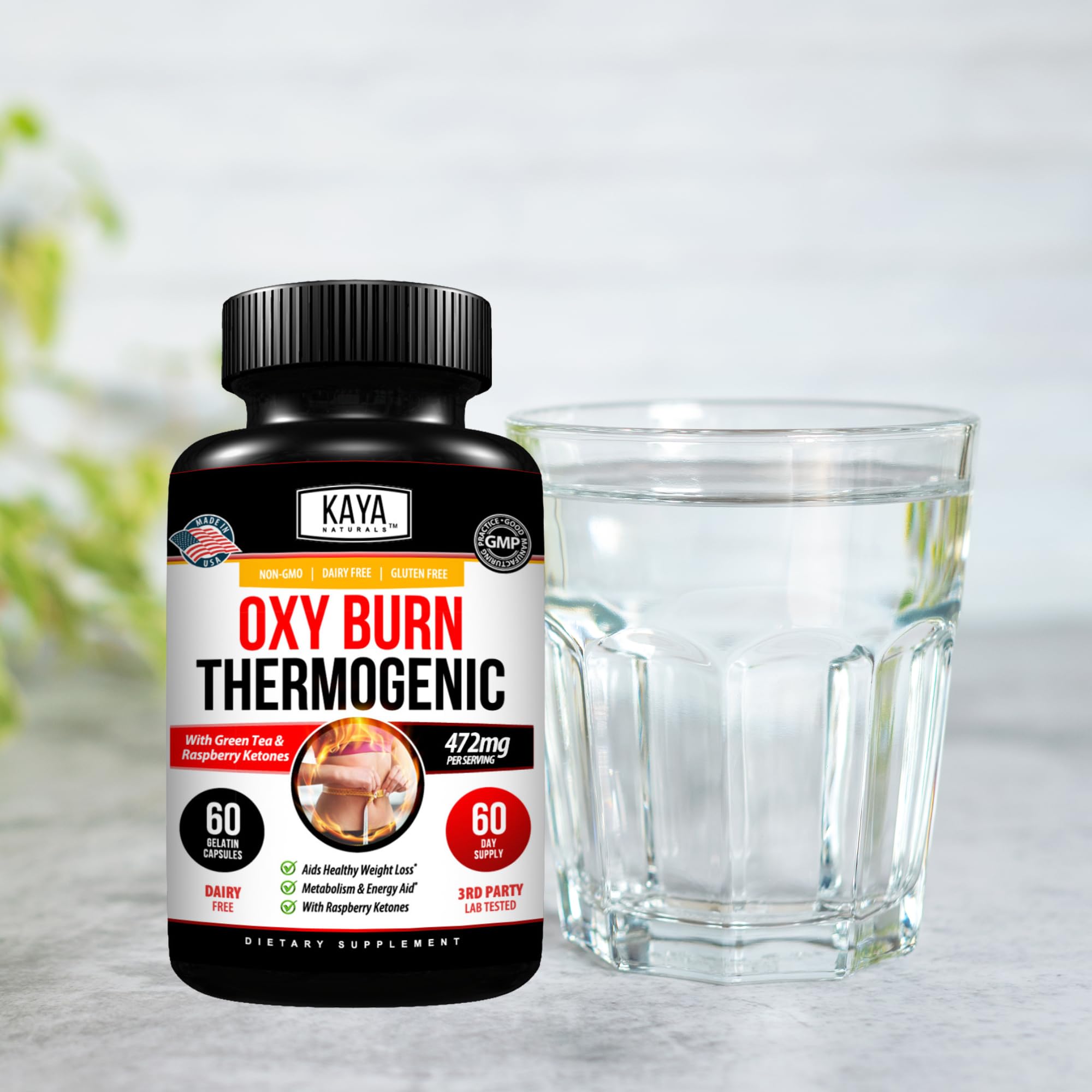 Kaya Naturals Oxy Burn envase completo representa calidad y bienestar