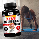 Kaya Naturals Oxy Burn etiqueta con sello de calidad y seguridad