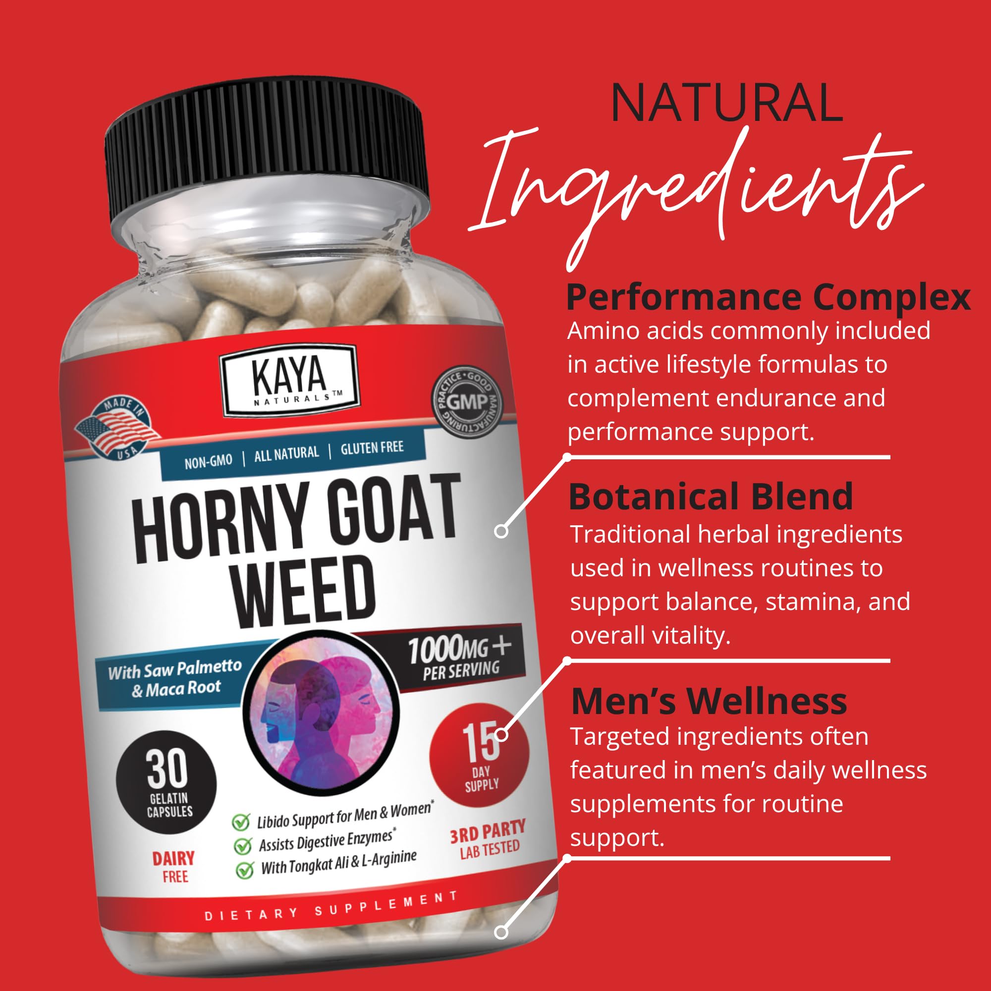 Kaya Naturals palma enana para apoyo general