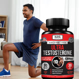 Kaya Naturals Ultra Testosterona, presentación limpia, acompaña sesiones de cardio y fuerza.