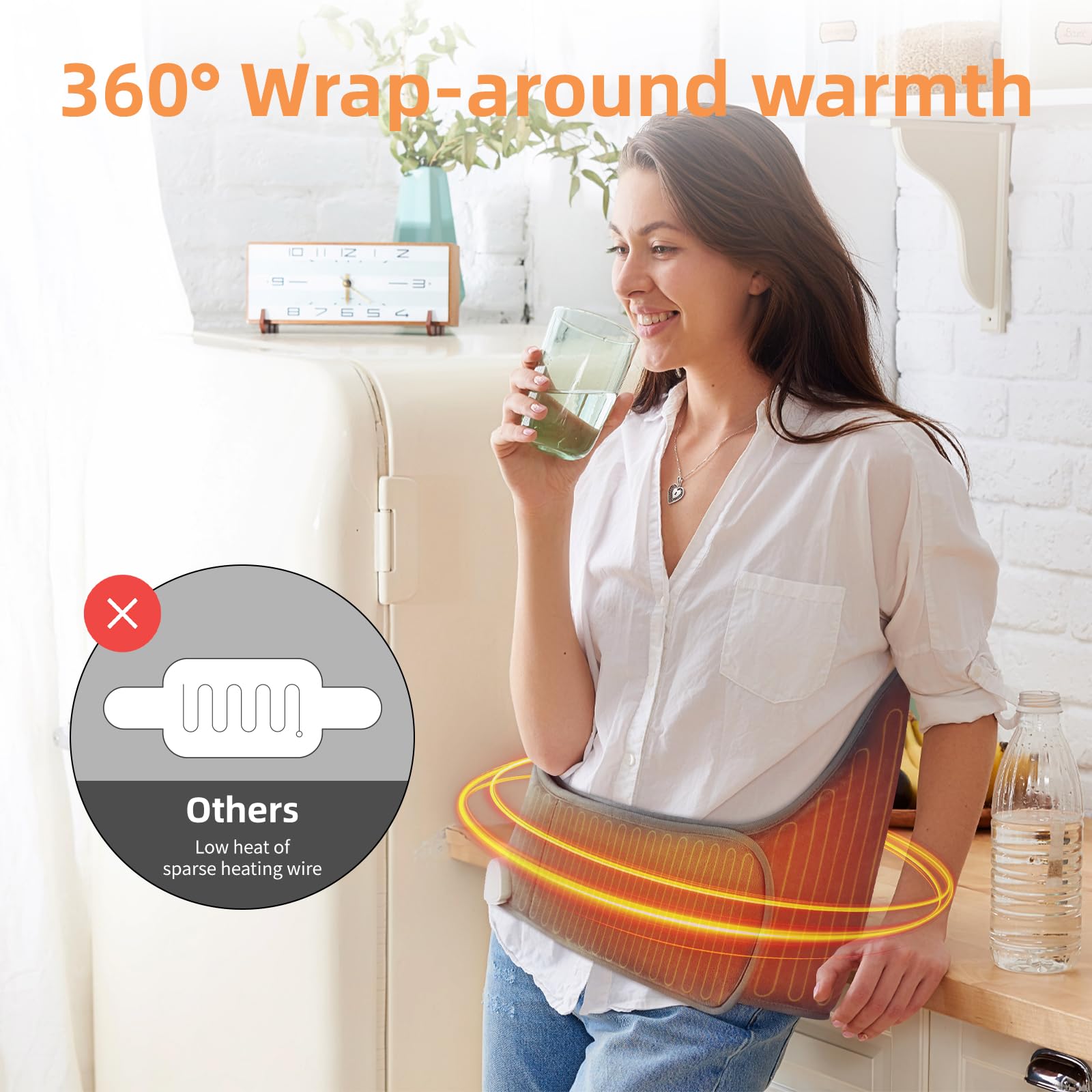 Kdti almohadilla de calor con cuatro modos de temporizador para uso flexible.