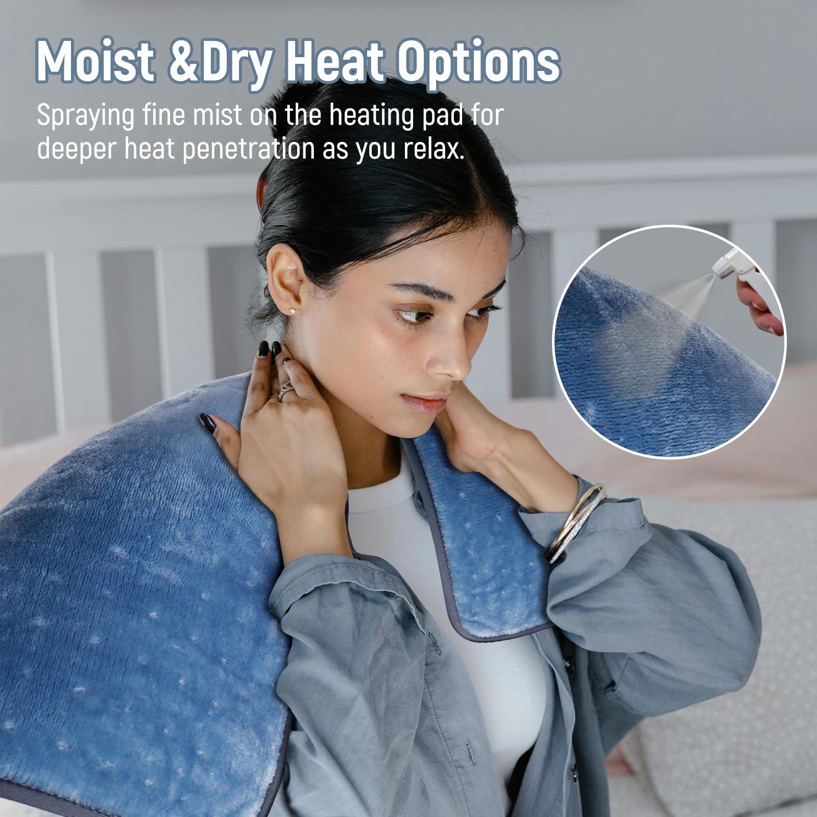Kdti almohadilla de calor de microfibra suave, tacto agradable y duradero.