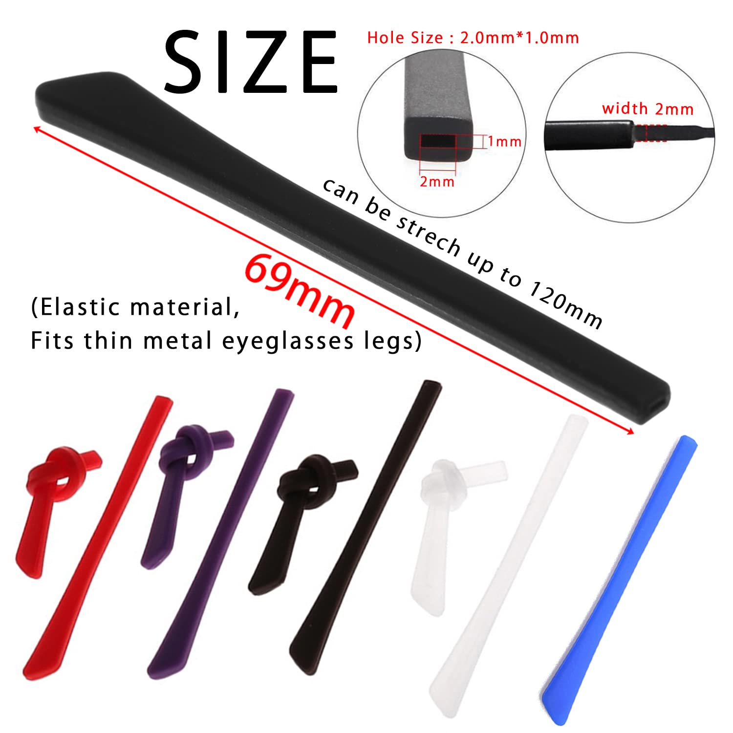 KECHIO extremos-patilla-gafas silicona antideslizante instalación rápida y sencilla.