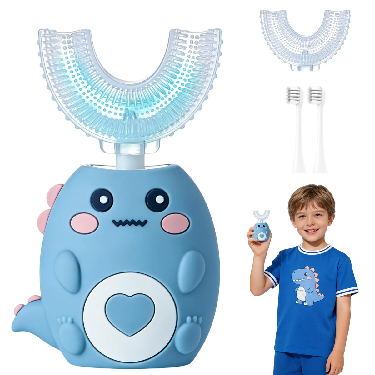 KEGOZ cepillo dientes infantil, vista frontal, facilita una limpieza suave y agradable.