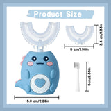 KEGOZ cepillo dientes infantil, cabezal en forma de U para limpieza completa y cómoda.