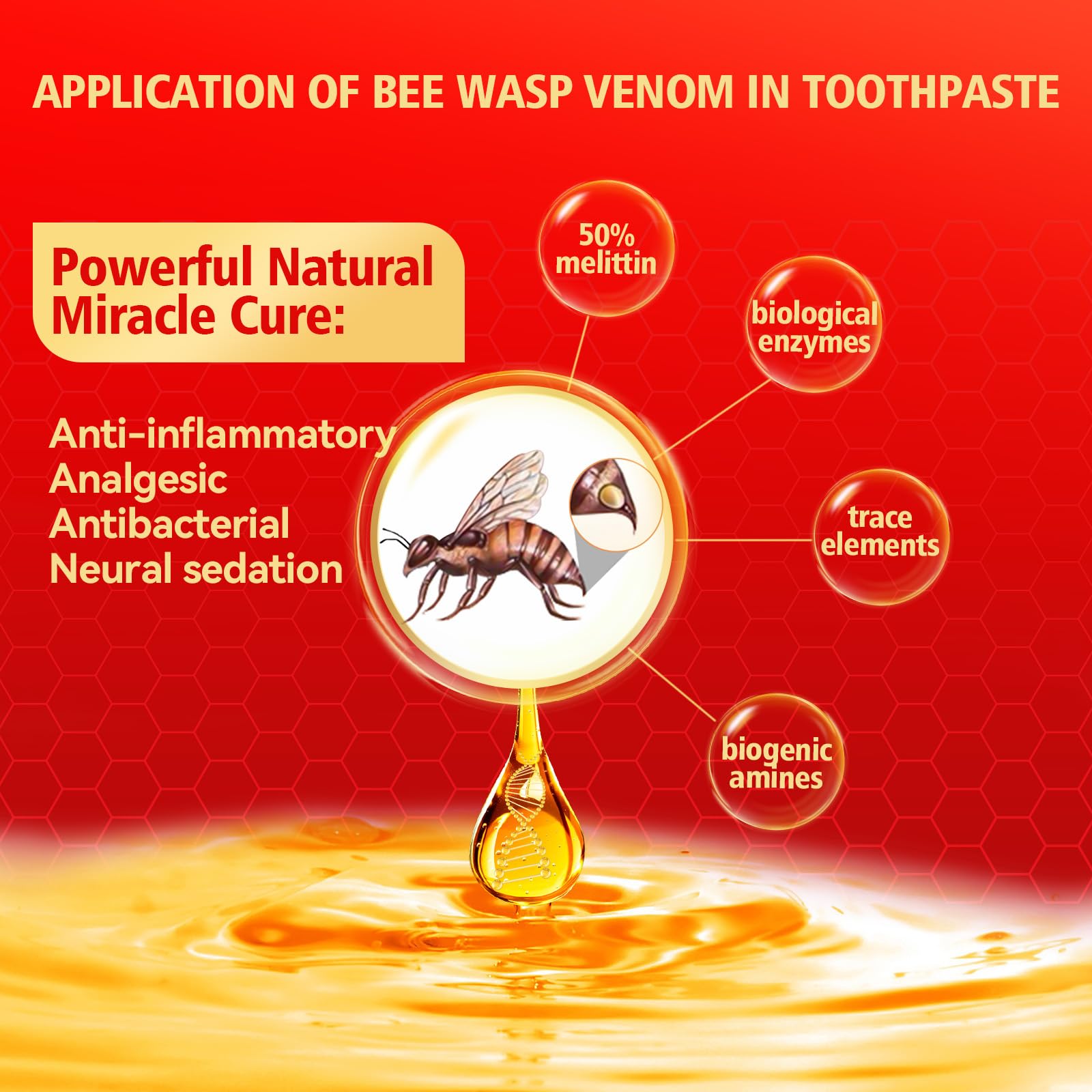 KeLeek con veneno de abeja, efecto antiinflamatorio suave.