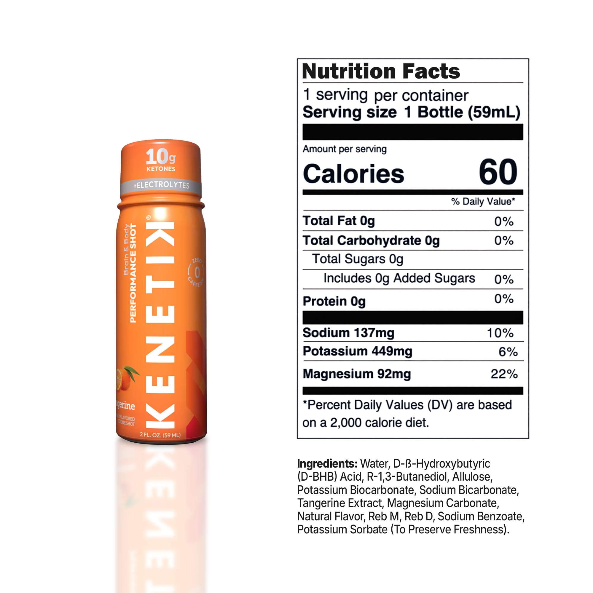 Kenetik Shot de enfoque rápido, sabor mandarina, ideal antes de llamadas