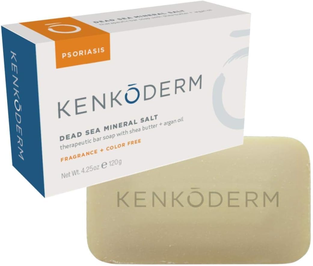 Kenkoderm jabón mineral con sal del Mar Muerto y argán para exfoliar y purificar.