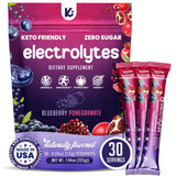 Keppi electrolitos sabor arándano granada, sobre individual para mezclar en agua y empezar la hidratación.