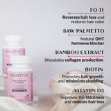 Kerotin, suplemento DHT, bloqueo suave para la salud capilar.