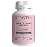 Kerotin, botella de vitaminas para crecimiento del cabello, apoyo nutricional diario.