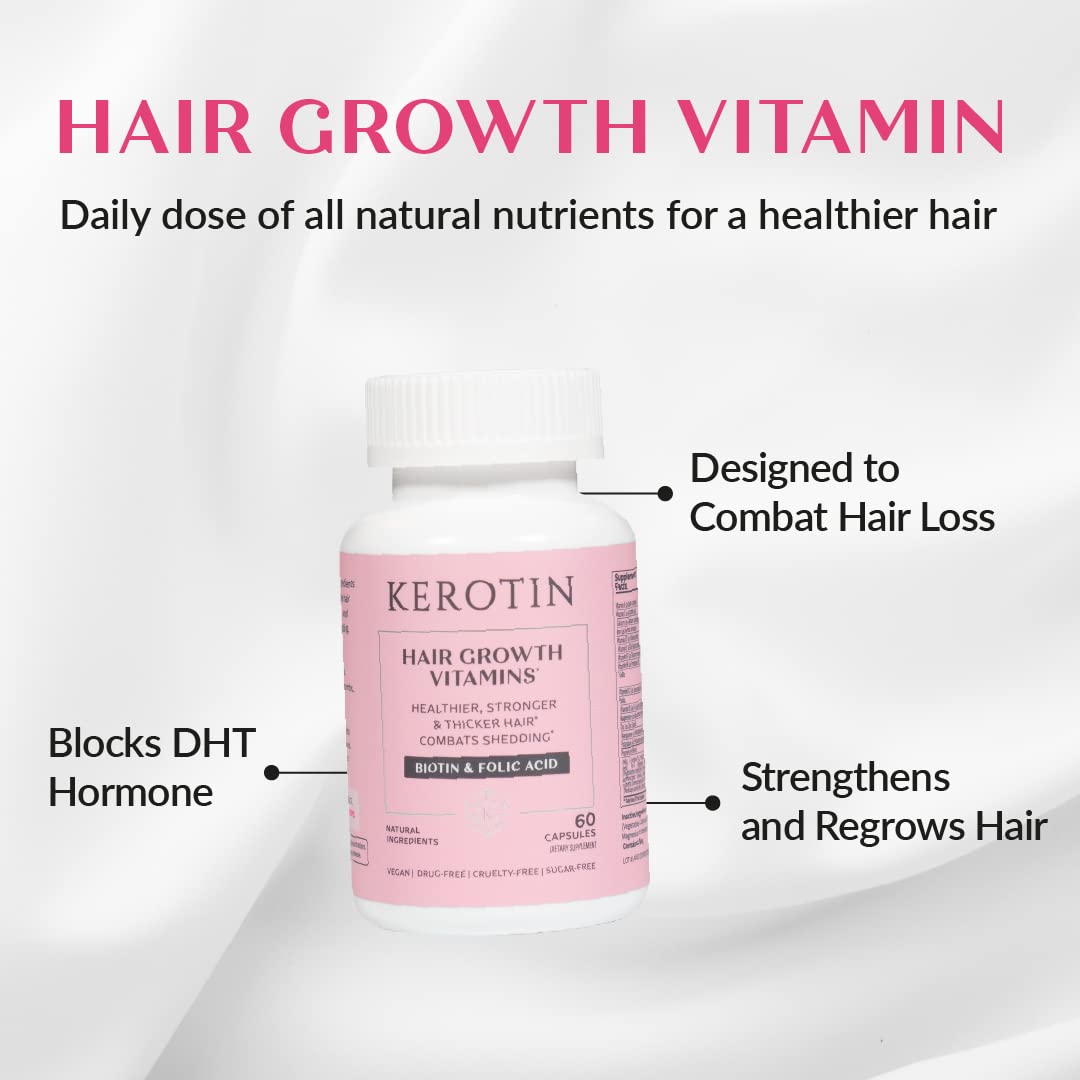 Kerotin, cápsulas con biotina y Serenoa repens, beneficios para el cabello.
