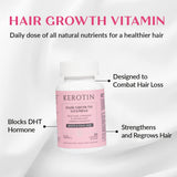 Kerotin, cápsulas con biotina y Serenoa repens, beneficios para el cabello.