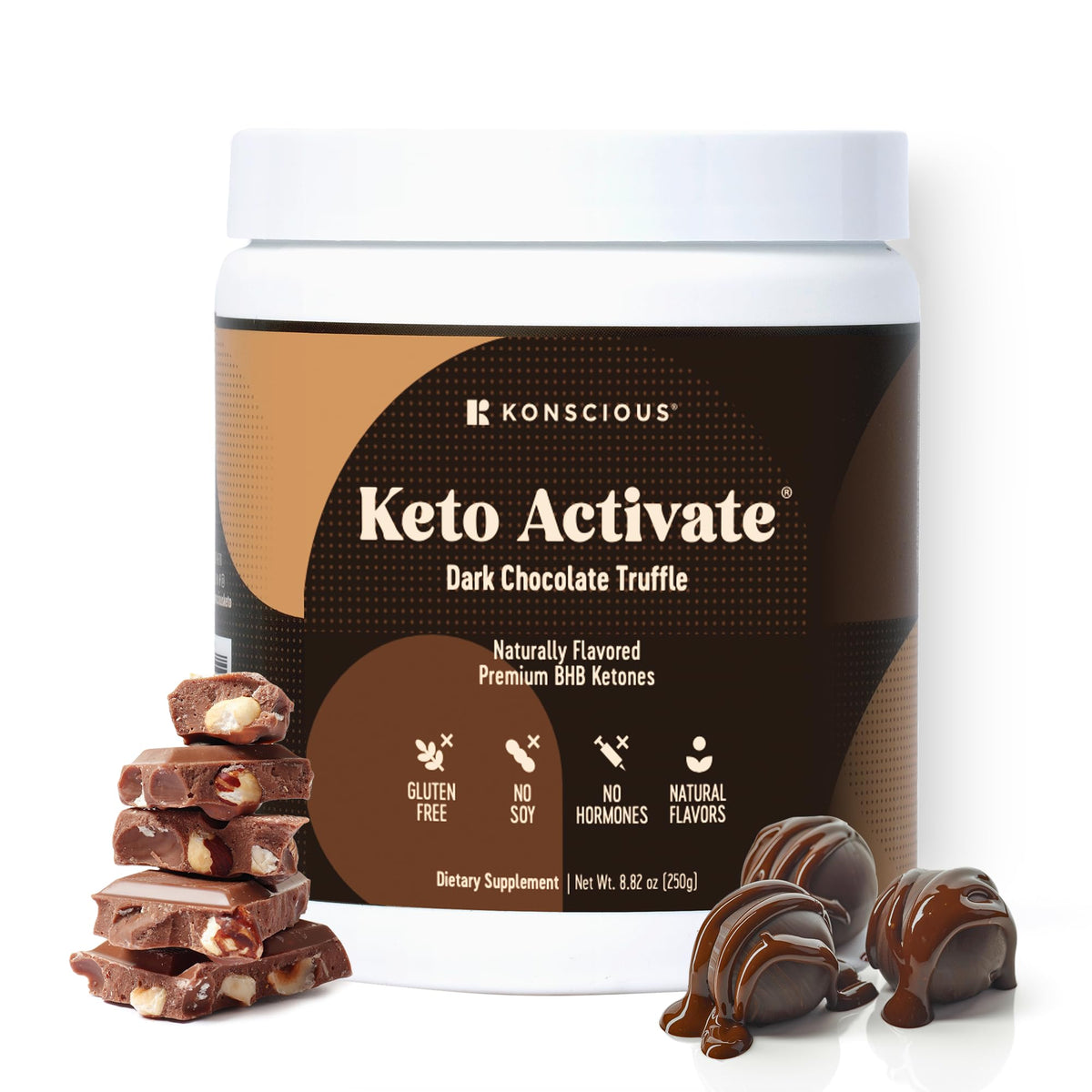 KETO ACTIVATE bote trufa chocolate oscura para inicio suave de cetosis