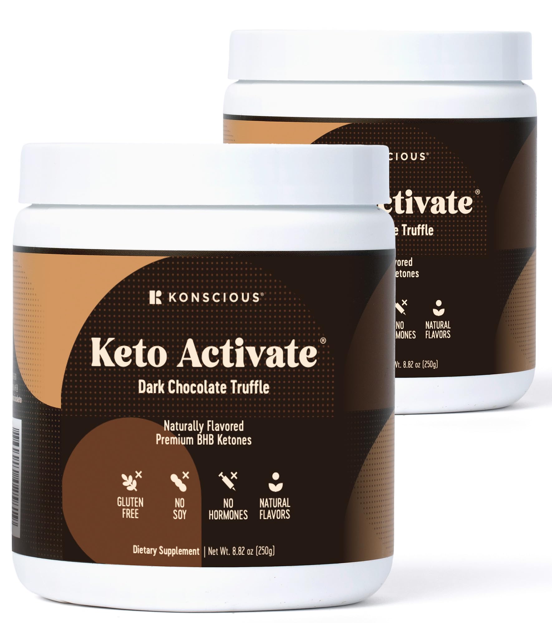 Keto Activate: botella con trufa de chocolate para energía sostenida y enfoque.