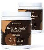Keto Activate: botella con trufa de chocolate para energía sostenida y enfoque.