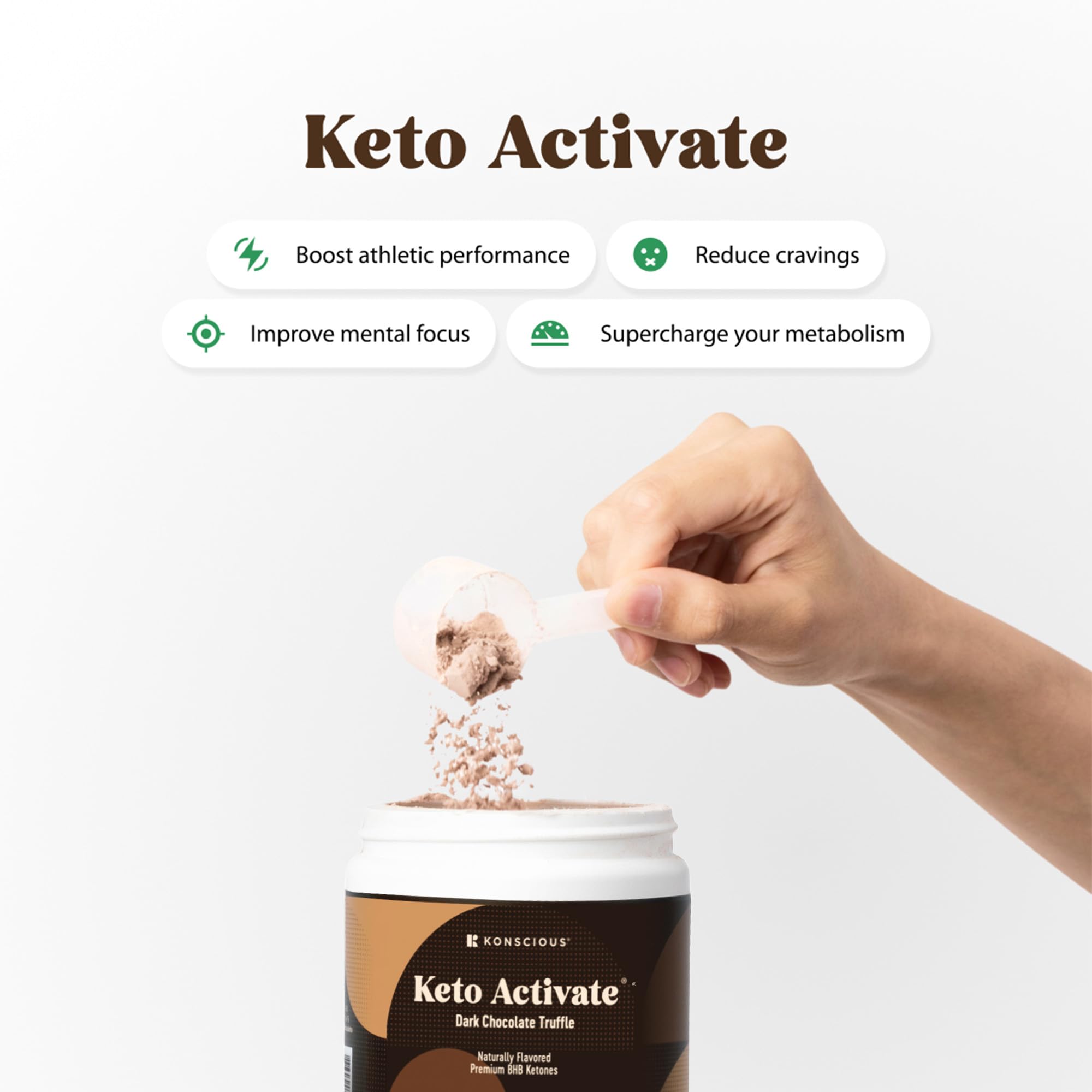 Keto Activate: polvo listo para mezclar rápido en tu rutina diaria.