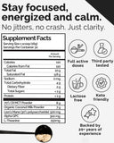 Keto Brainz cuchara medidora mostrando dosis para enfoque sostenido.