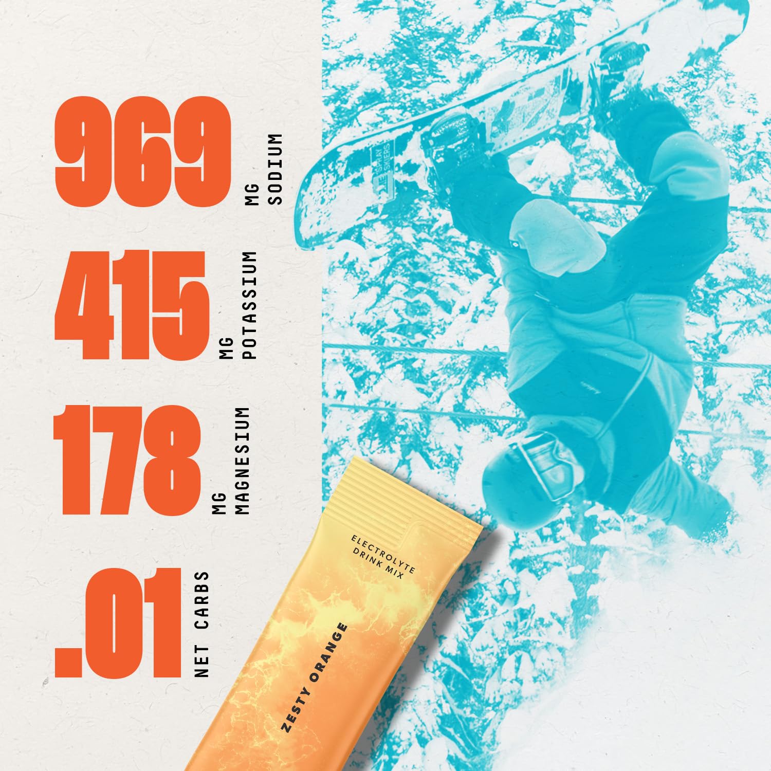 Keto Chow SALTT polvo para mezclar en agua naranja, bebida refrescante para entrenamiento.