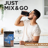 Keto Science Keto Shake Chocolate, proteína de calidad para post-entrenamiento.