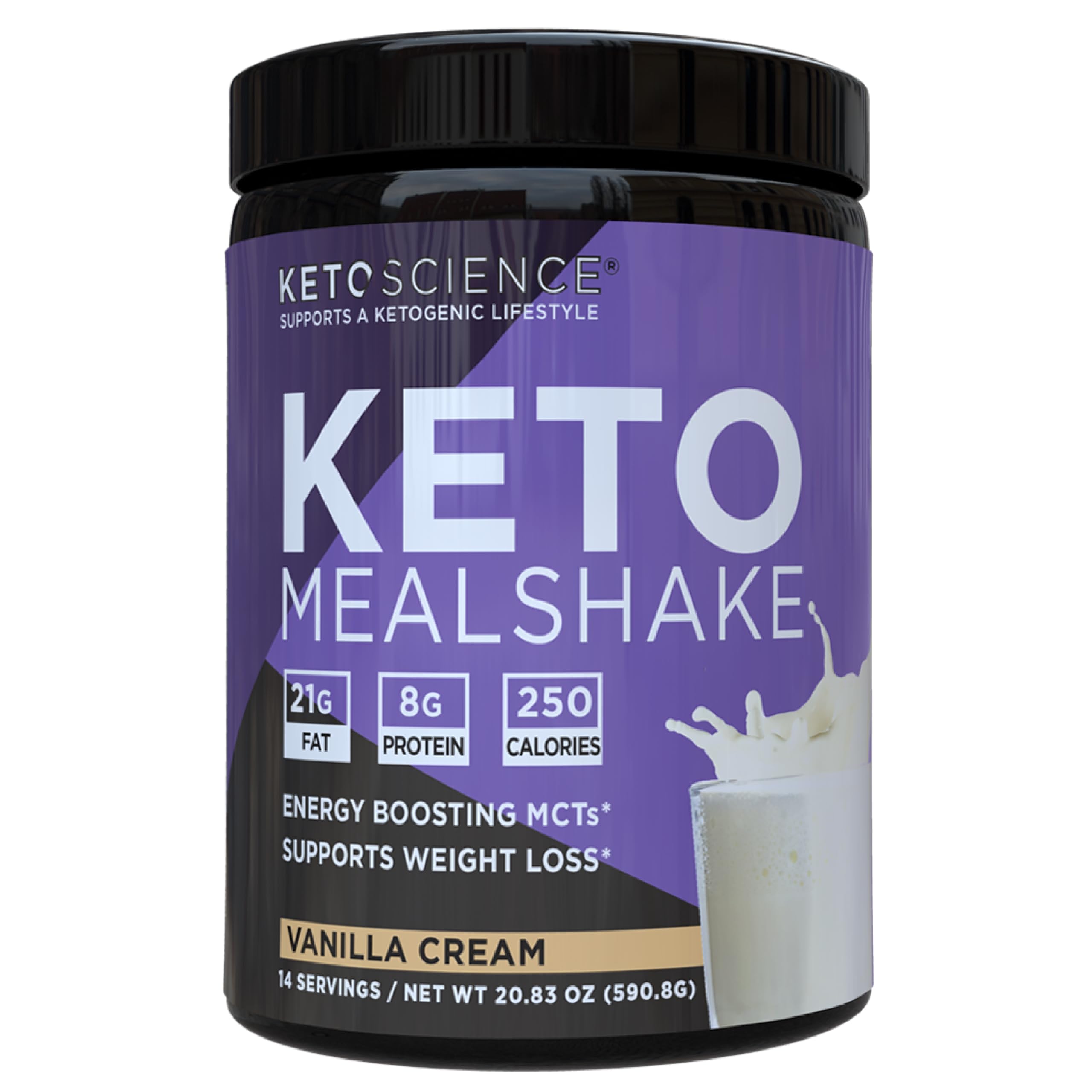Keto Science Keto Meal Shake Vanilla en bote, listo para reemplazo de comida