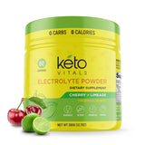 Keto Vitals Polvo de Electrolitos, botella lista para mezclar y hidratar.