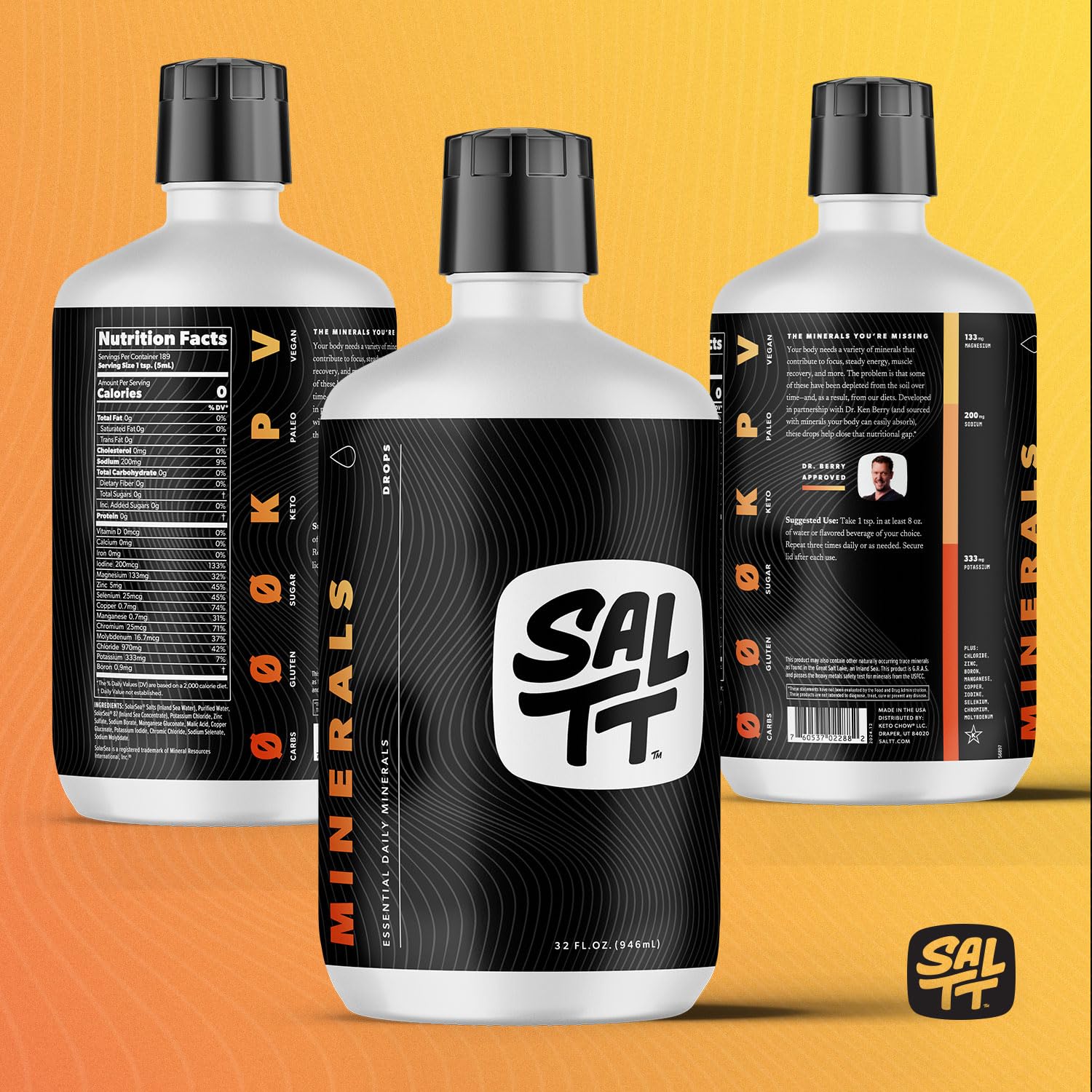 Keto Chow SALTT, opción vegana sin gluten para electrolitos diarios.